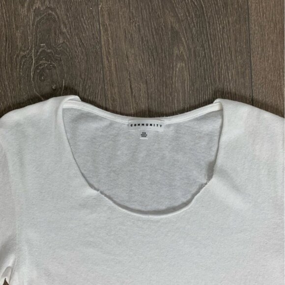Aritzia Community Cotton T-shirt Tee short sleeve Crewneck Casual Basic White - Picture 5 of 11